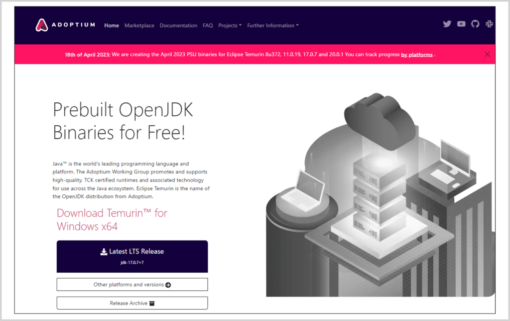 Adoptium OpenJDKのダウンロード方法01