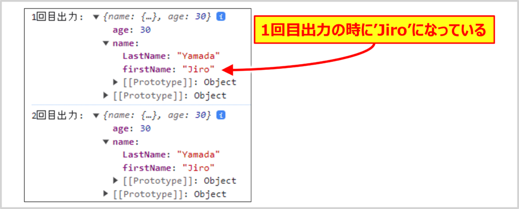 console.logでオブジェクトを出力する