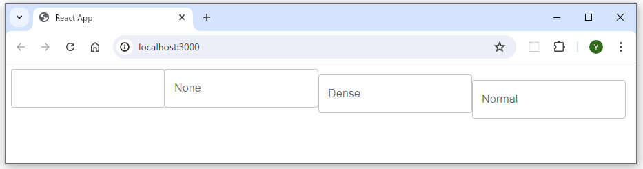 TextFieldコンポーネントの属性 (margin属性)