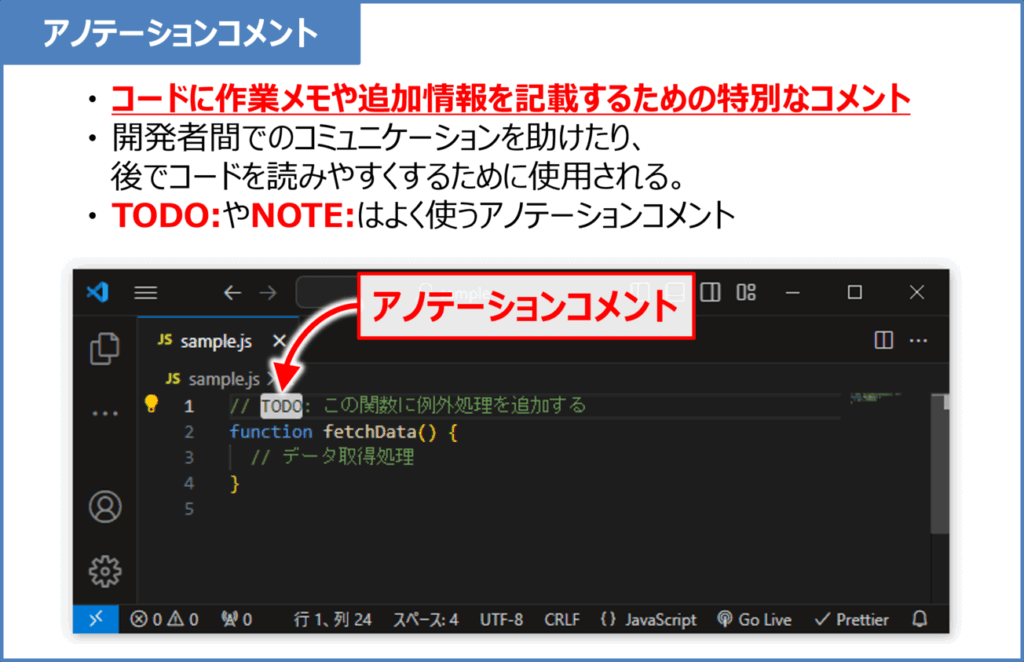 アノテーションコメントとは