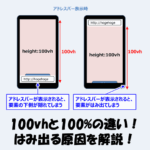 【CSS】100vhと100の違い！はみ出る原因について解説！