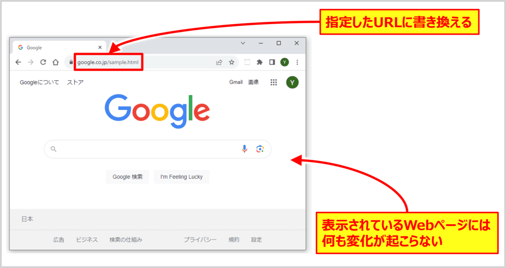 history.replaceState()とは
