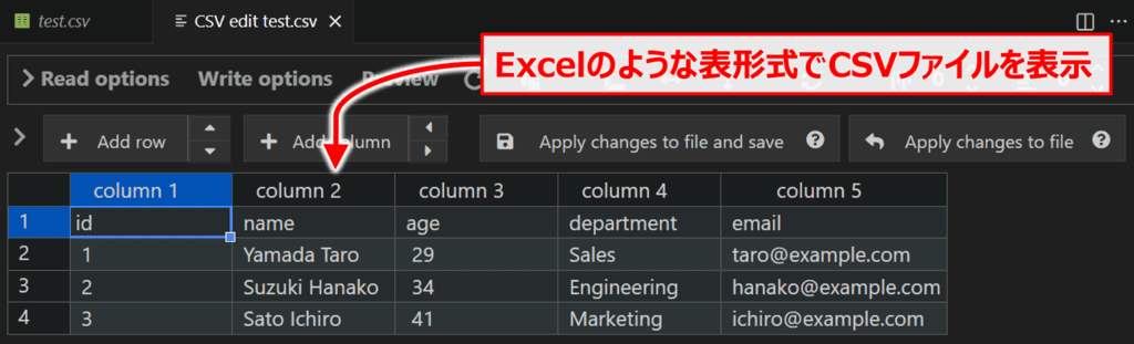 Edit CSVとは? (Edit CSVをインストールした状態)