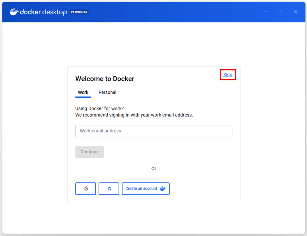 Docker Desktopの初期設定02