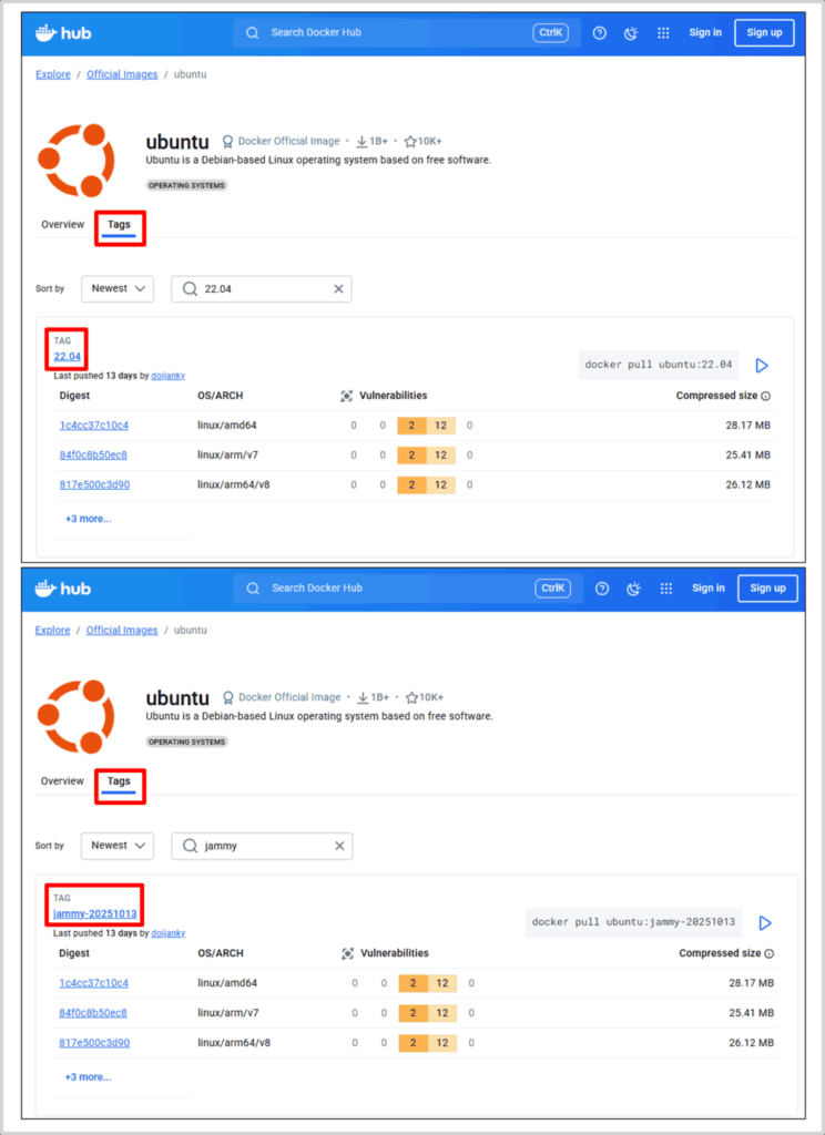 DockerイメージのTAGの確認方法01