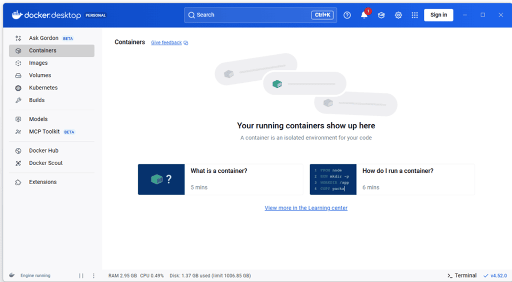 Docker Desktopの初期設定03