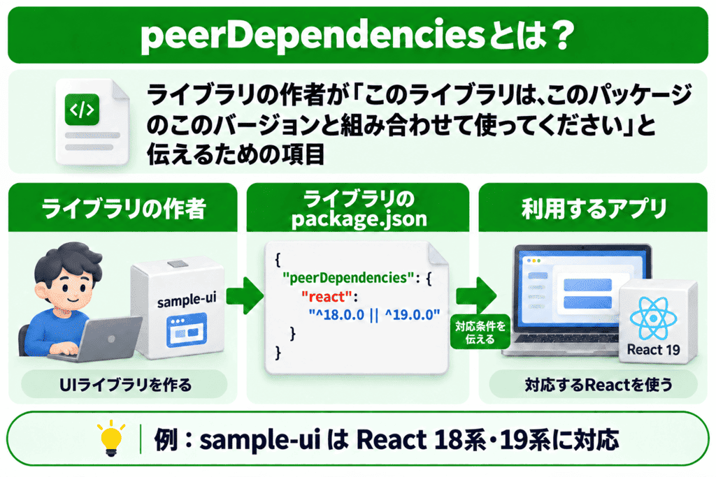 peerDependenciesとは？