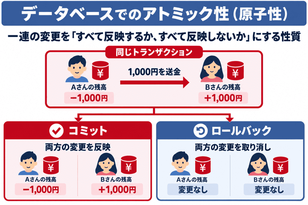 データベースでのアトミック性（原子性）